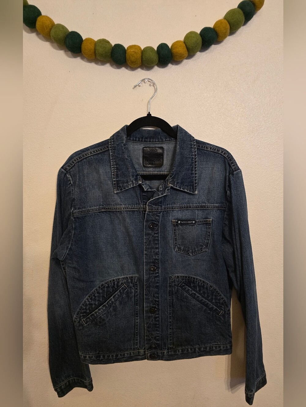Marithe Francois Girbaud Mens Denim Jacket Sz M US 30 Blue Cotton Vintage 90s
